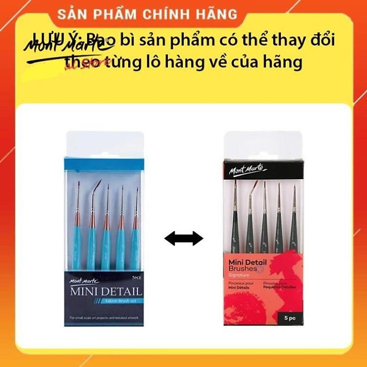 Bộ Cọ Mini Detail Mont Marte (5 chiếc) - Ảnh 3