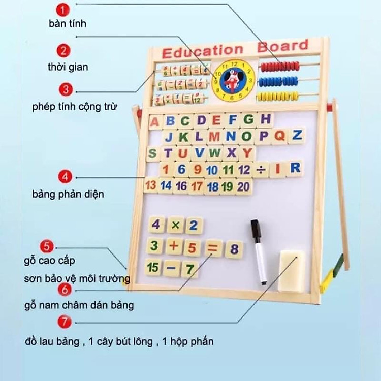 Mua Bảng Chữ Cái Và Số 2 Mặt Gỗ Chính hãng Tiết kiệm - Hình ảnh 2