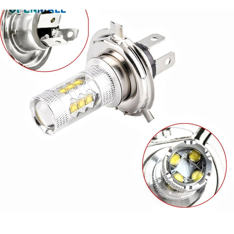 SIÊU SÁNG VỚI 1 BÓNG ĐÈN PHA LED H4 80W LẮP XE MÁY VÀ ÔTÔ MẪU MỚI