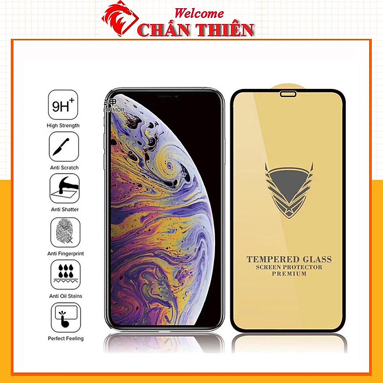 Kính Cường Lực Dành Cho Iphone 12 12 Pro 12 Promax OG Vàng Full Màn Chống bể viền - cảm ứng mượt
