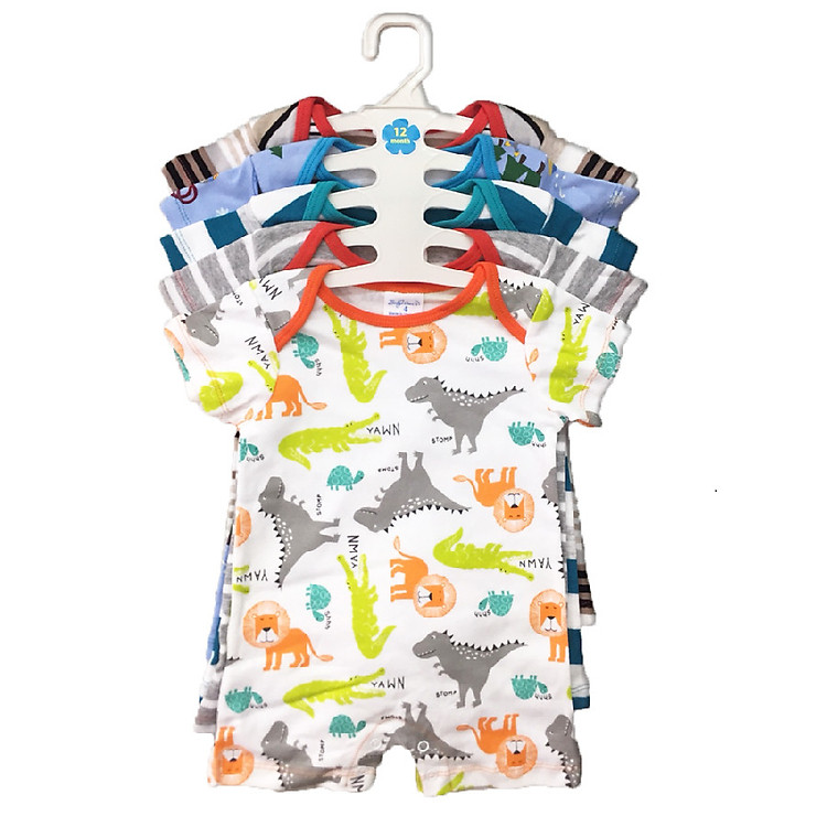 Set 5 Áo Liền Quần Tay Ngắn Cho Bé Trai ( Body Đùi ) Baby Wear ( Màu Ngẫu Nhiên )