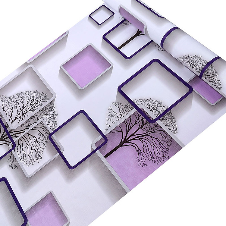 10M Giấy dán tường Ô vuông tím WP0029