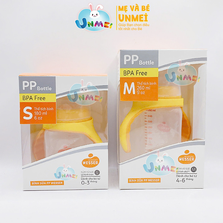 Mua Bình sữa PP cổ rộng Wesser 180ml Giá tốt