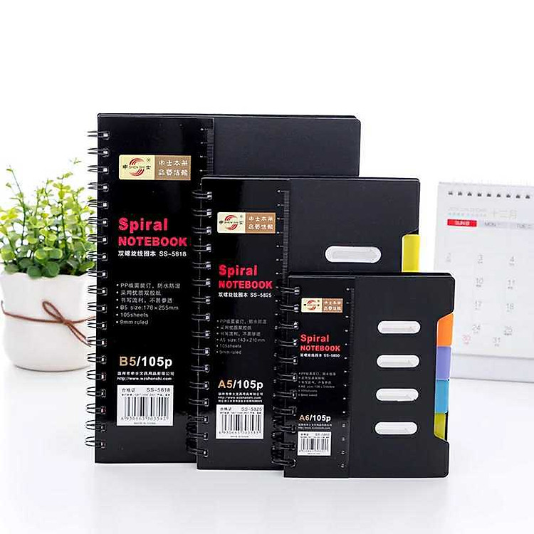 Sổ Lò Xo Bìa Nhựa Phân Trang A5 (210 trang)