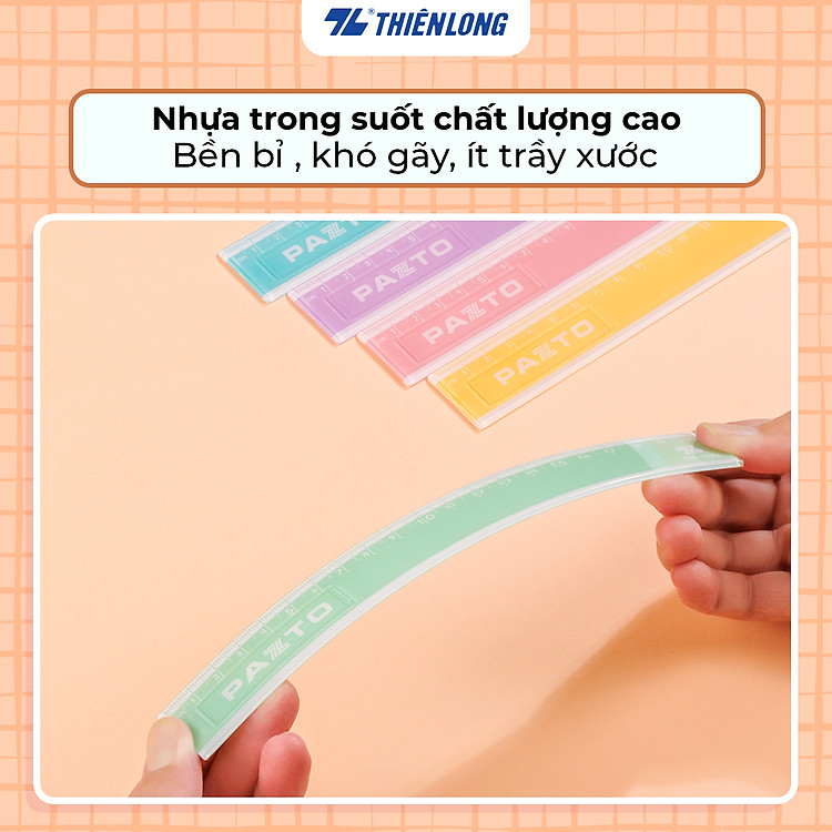 Thước Nhựa Thẳng Màu Pastel 20 cm Thiên Long Pazto SR-010 (1 cây) - Ảnh 6