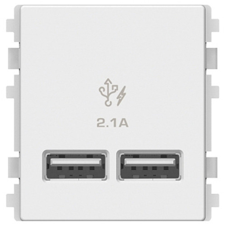 Ổ sạc USB 2.1A đôi Schneider Electric dòng ZENCELO A (Size 2S)