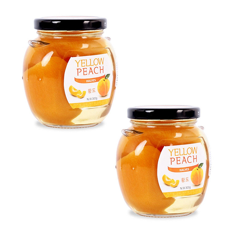 Combo 2 Hũ Đào Vàng Ngâm Nongwoo (300g/Hũ) - Nhập Khẩu Hàn Quốc