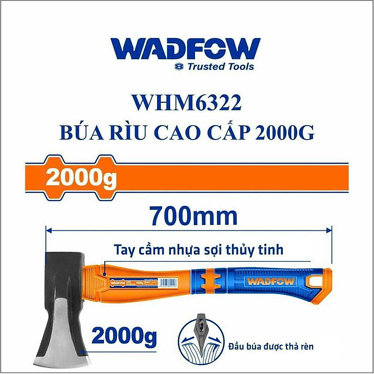 BÚA RÌU CAO CẤP 2000G WADFOW WHM6322 - HÀNG CHÍNH HÃNG