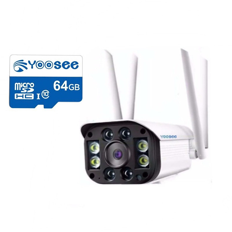 camera wifi yoosee ngoài trời 1080p 4 râu kèm thẻ 64gb - camera ip yoosee 3.0mp ngoài trời chống nước có mầu ban đêm - hàng nhập khẩu