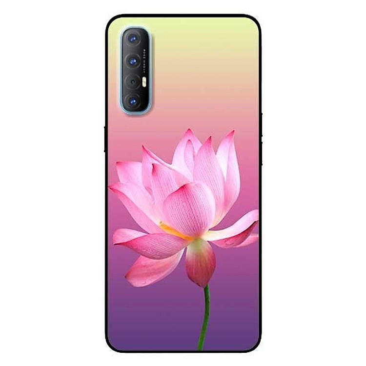 Ốp lưng dành cho Oppo Reno 3 / A91 - Reno 3 Pro - Reno 4 - Reno 4 Pro mẫu Sen Nền Tím Vàng