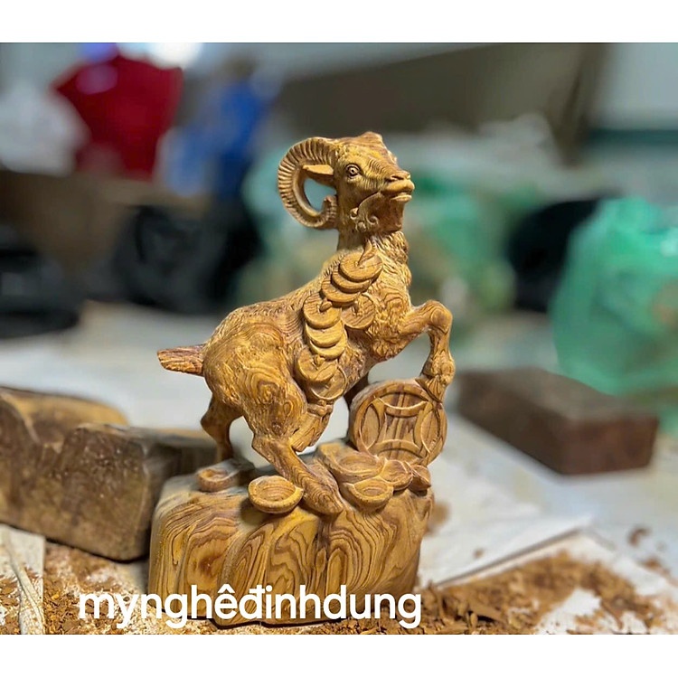 Tượng điêu khắc 12 con giáp bằng gỗ ngọc Am (20cm) - Ảnh 3