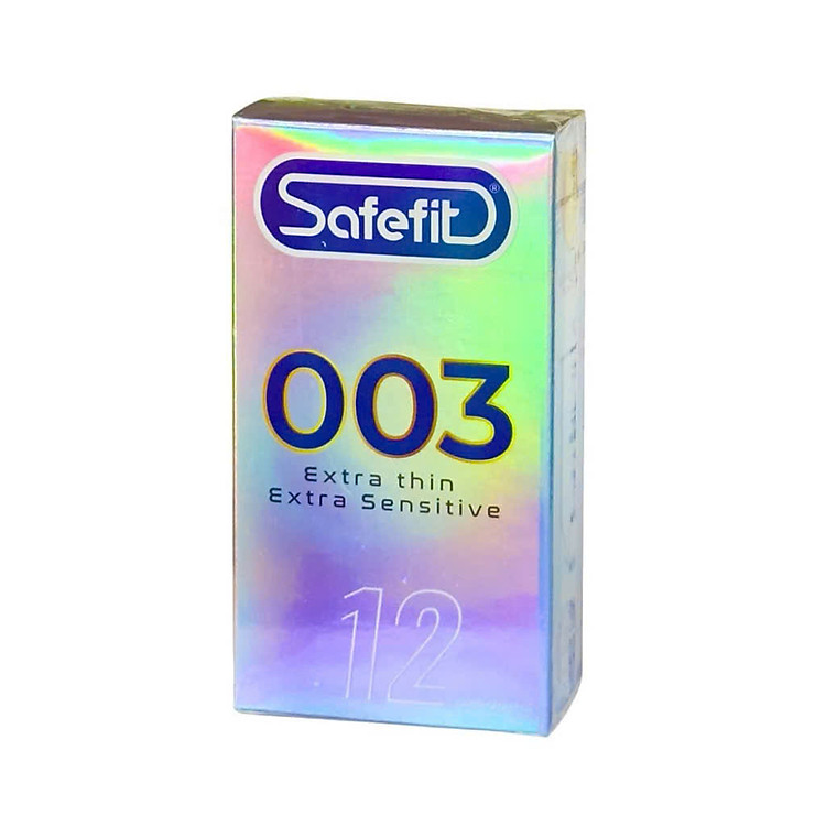 Bao Cao Su Safefit 003 Siêu Mỏng- Hộp 12 Cái - Extra Thin, Extra Sensitive, Cảm Giác Thật