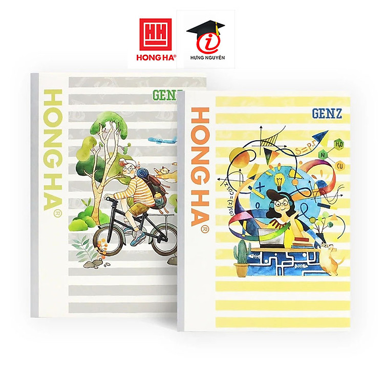Vở Kẻ Ngang Hồng Hà 200 Trang (Gáy Vuông Ép Keo, GenZ 1101, 58 gm2, 180 x 252 mm)