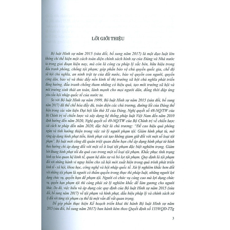 Bình Luận Khoa Học Bộ Luật Hình Sự Năm 2015 (Sửa Đổi, Bổ Sung Năm 2017) - Phần Các Tội Phạm (Tái bản có sửa chữa, bổ sung lần thứ ba) - Ảnh 3