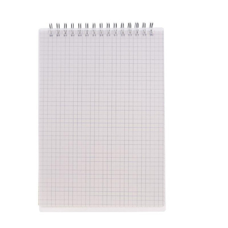 A5 Size Spiral Book Coil Notebook 5mm Grid Transparent PVC Cover for Sketch Diary Memo Simple Notebooks Office and School Stationa