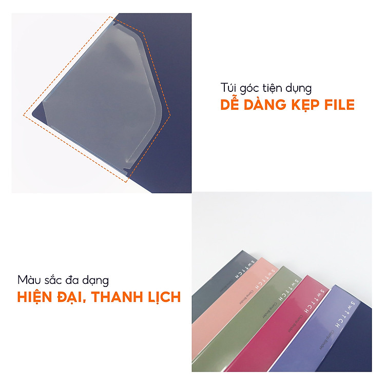 Bìa Kẹp File Tài Liệu Switch OFF AO+ (A4, gáy 15mm, đen) - Ảnh 6