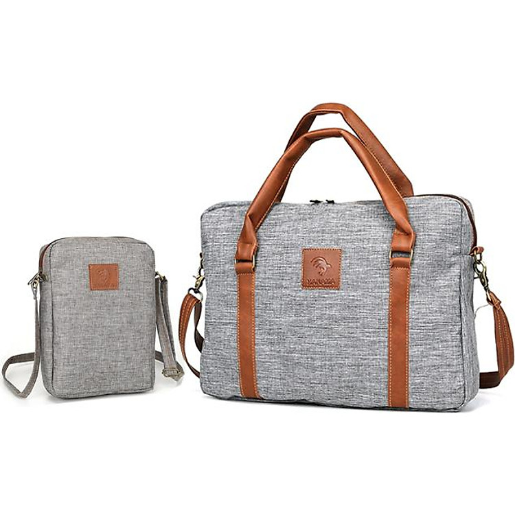 Combo túi xách công sở G15 (Tặng túi đeo chéo vải S210) - Xám