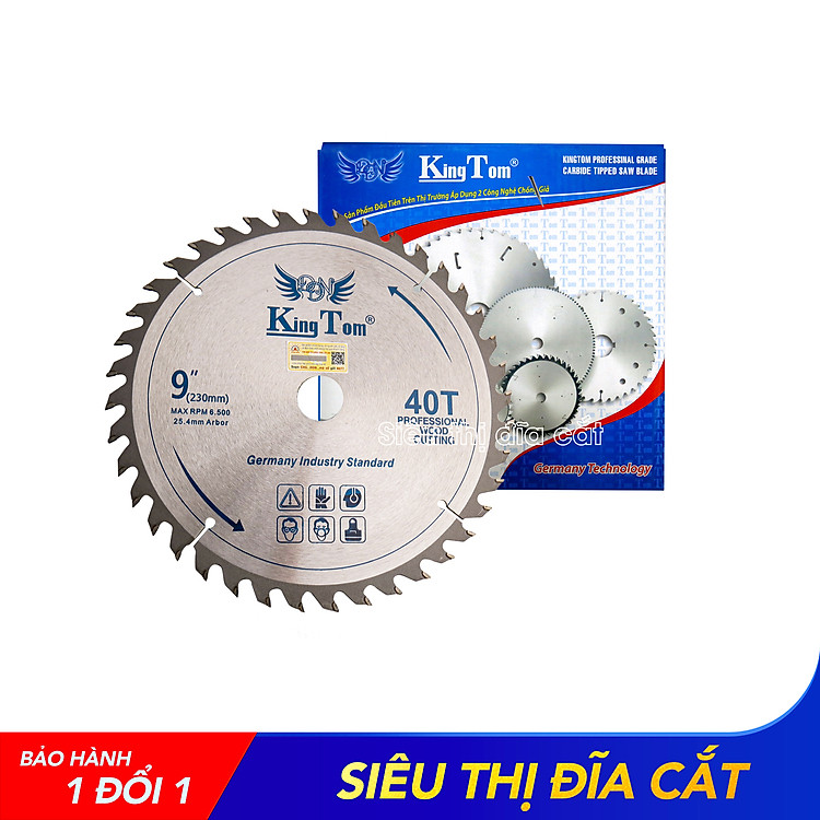 Lưỡi Cưa - Lưỡi Cắt Gỗ Cao Cấp 230-40 Răng KingTom - Chuyên Cắt Gỗ Cứng, Gỗ Có Đinh