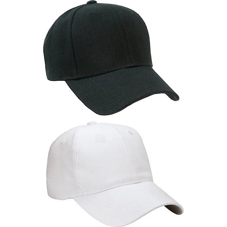 Combo 2 nón trơn thời trang (Đen - Trắng)