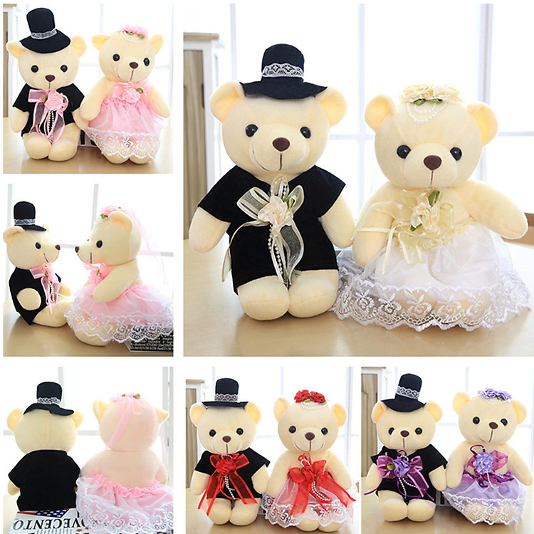 Mua Gấu Bông Cặp Cô Dâu Chú Rể 15cm Chính hãng Ưu đãi