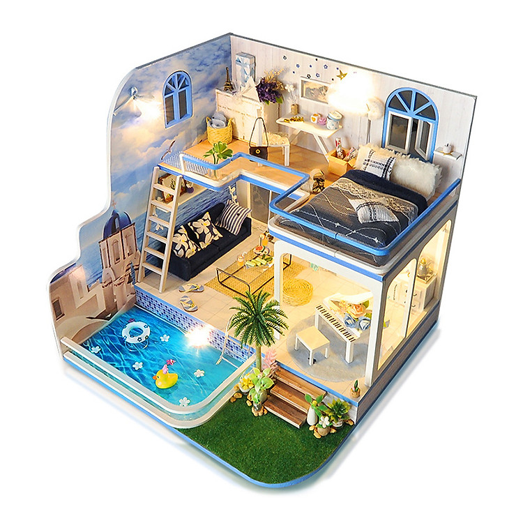 Nhà Búp Bê lắp ghép Light Blue Memory TYU