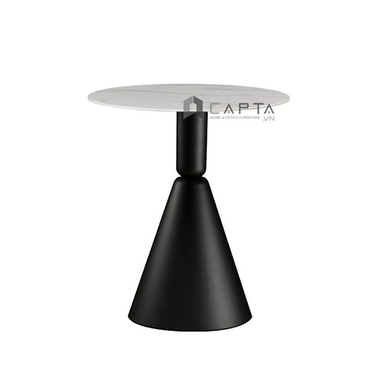 Bàn tiếp khách tròn chân nón TE KORIN-06E Nội thất Capta Bàn cafe mặt đá phiến tròn 60 cm chân sắt sơn tĩnh điện để ngoài trời, trong nhà hàng Small Dining Table