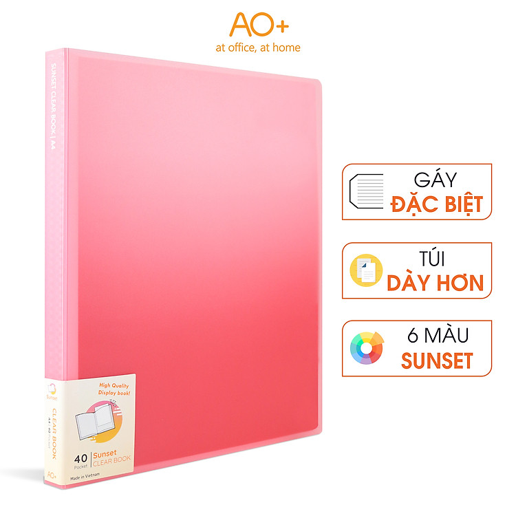 Bìa Lá A4 Sunset AO+ (20 lá) - Đỏ - Ảnh 2