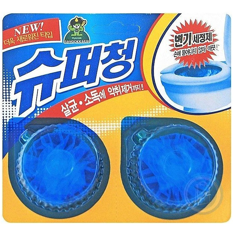 Vỉ 2 viên thả bồn cầu diệt khuẩn, khử mùi hôi Sandokkaebi 80g- Nội địa Hàn Quốc