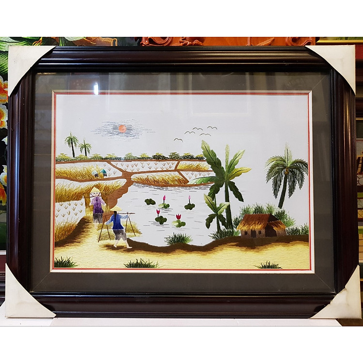 TRANH THÊU TAY - ĐỒNG QUÊ VIỆT NAM