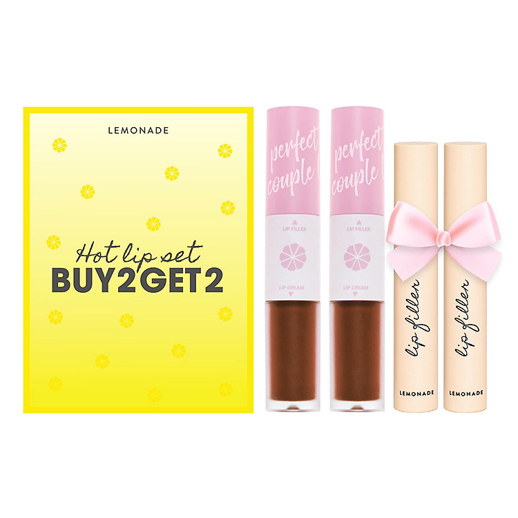 Combo 2 Son LEMONADE Perfect Couple - Tặng 2 Son Lót Dưỡng Lip Filler