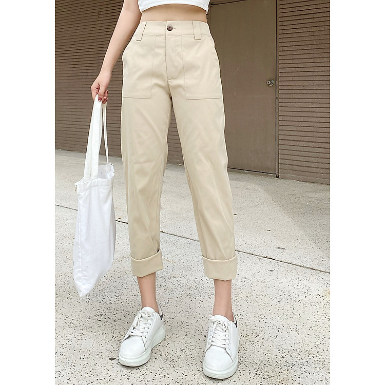 QUẦN BAGGY KAKI XĂN LAI JOG02 NUDE