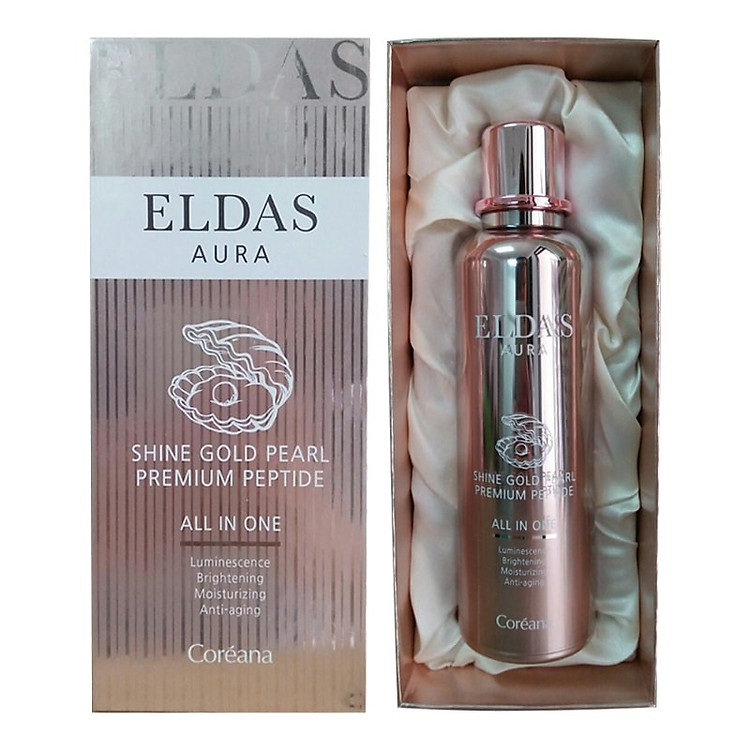 Serum Tế Bào Gốc Dưỡng Trắng Da Eldas Aura Coreana Shine Gold Pearl Premium Peptide All In One