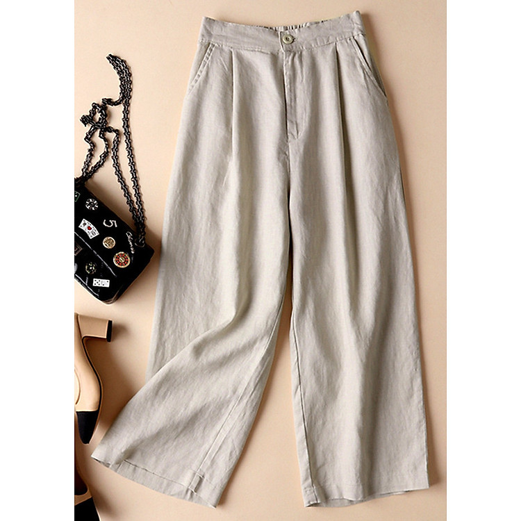 Quần nữ ống rộng chất liệu đủi , phôm rộng rủ 91-117