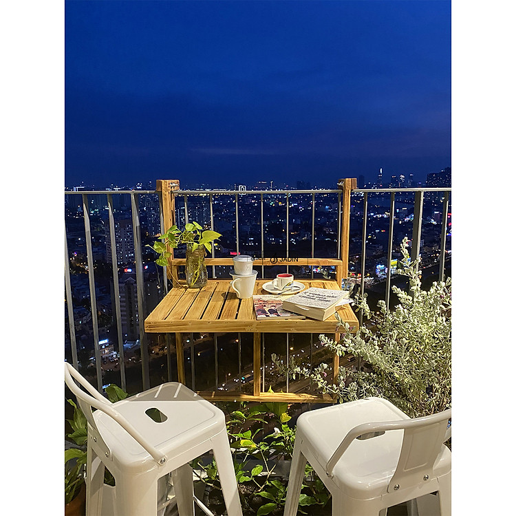 Bàn ban công treo gấp gọn phiên bản siêu mỏng, siêu tiết kiệm Jadin Seri V2