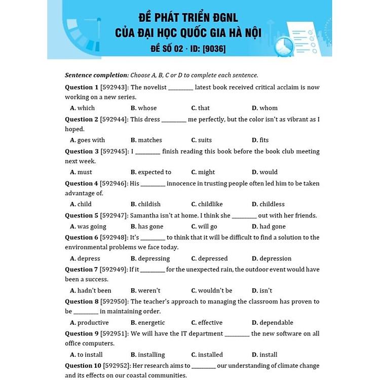 Bộ đề đánh giá năng lực Tiếng Anh ôn thi ĐGNL 2025 - Ảnh 4