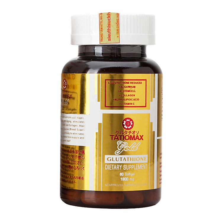 Thực phẩm chức năng Viên uống trắng da Tatiomax Gold Glutathione 1800mg mẫu mới