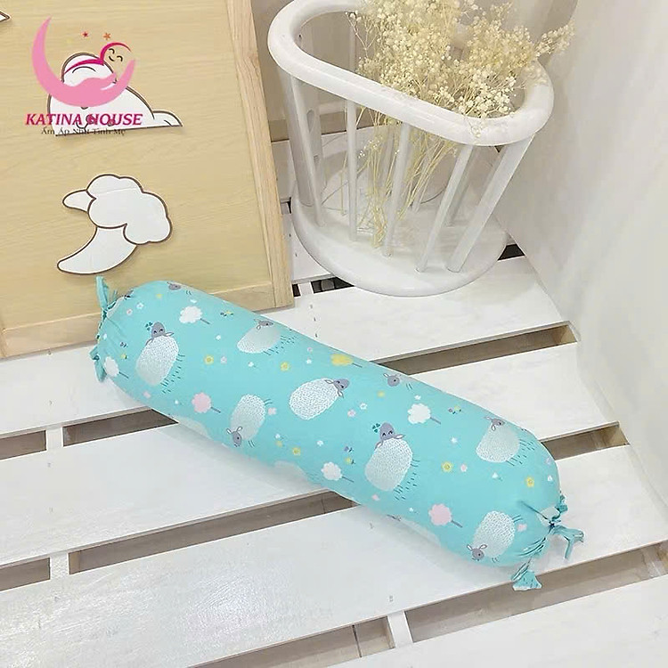 Gối ôm cho trẻ Katina House, 70cm, vải Cotton Satin Hàn Quốc mềm, thoáng mát, thấm hút tốt