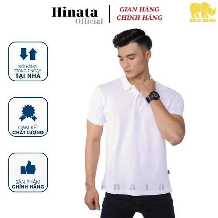 Áo POLO Nam Thoáng Mát Tay Ngắn Màu Trắng