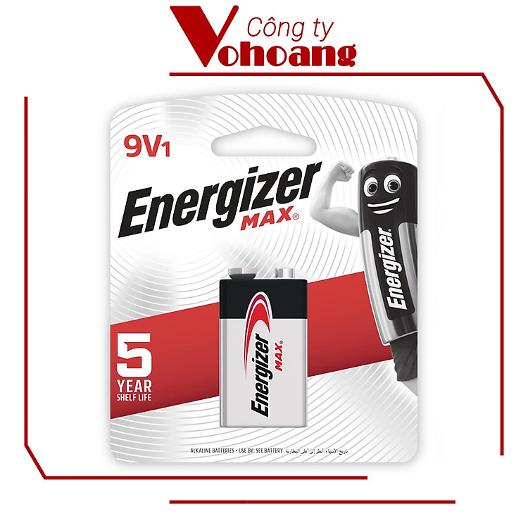 Pin vuông 9V Energizer 522 ALKALINE chính hãng ( Mẫu mới )