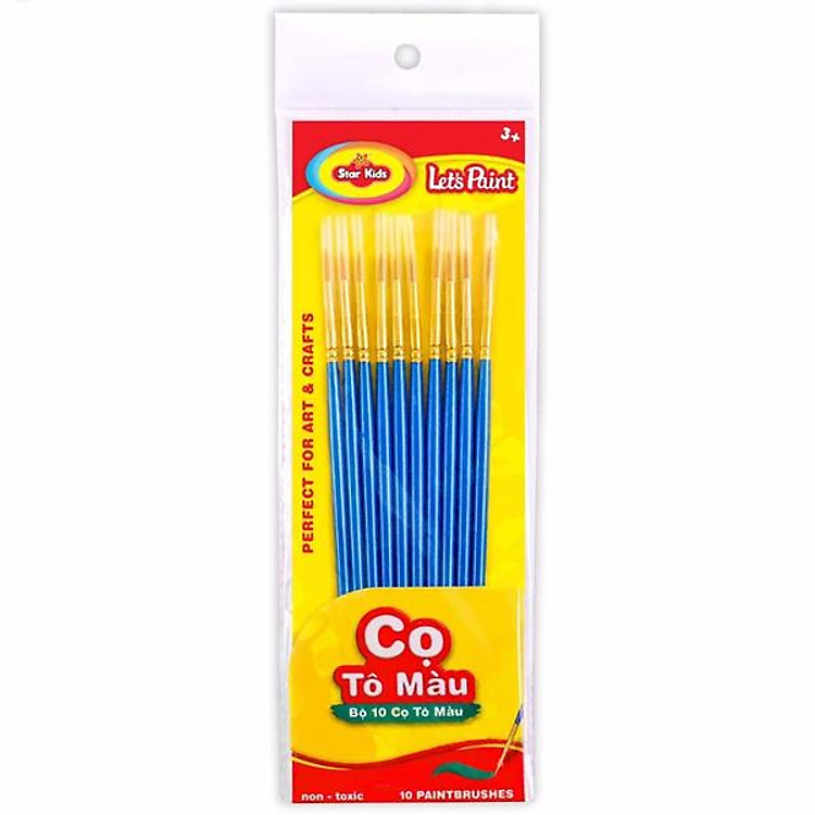 Bộ Cọ Tô Màu Đầu Tròn Let’s Paint (10 chiếc)