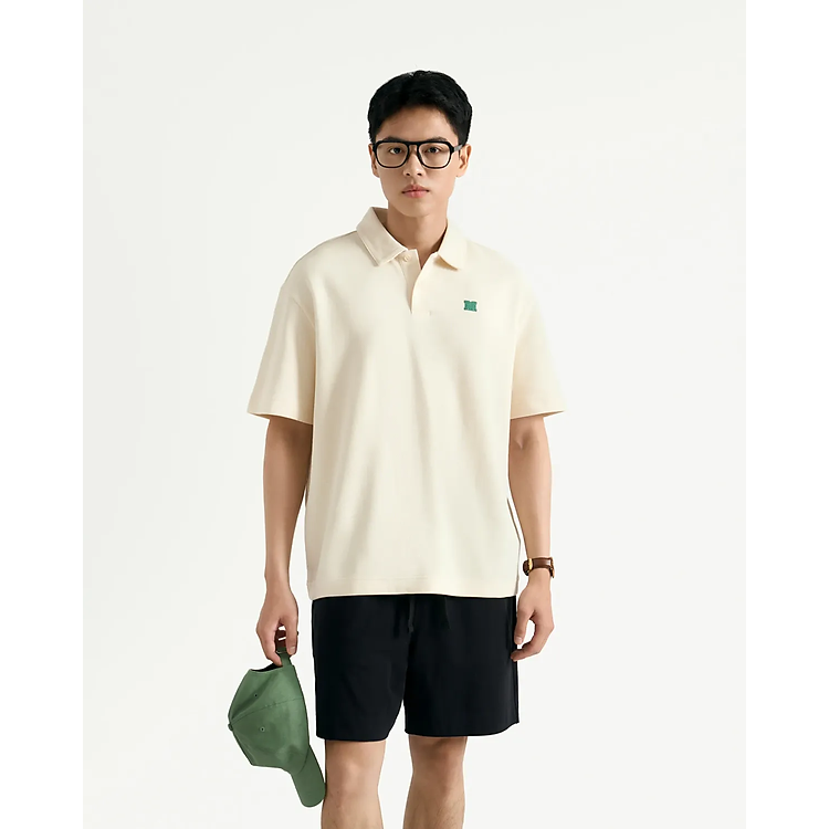 Áo polo nam phối patch Form Loose - RT 10S25POL020 | ROUTINE CÀ MAU