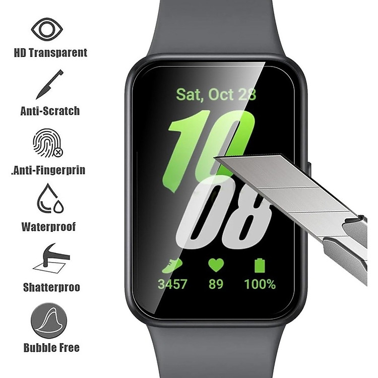 Miếng Dán dẻo Hydrogel Film cho đồng hồ Samsung Galaxy Fit 3 chống trầy xước_ Hàng chính hãng
