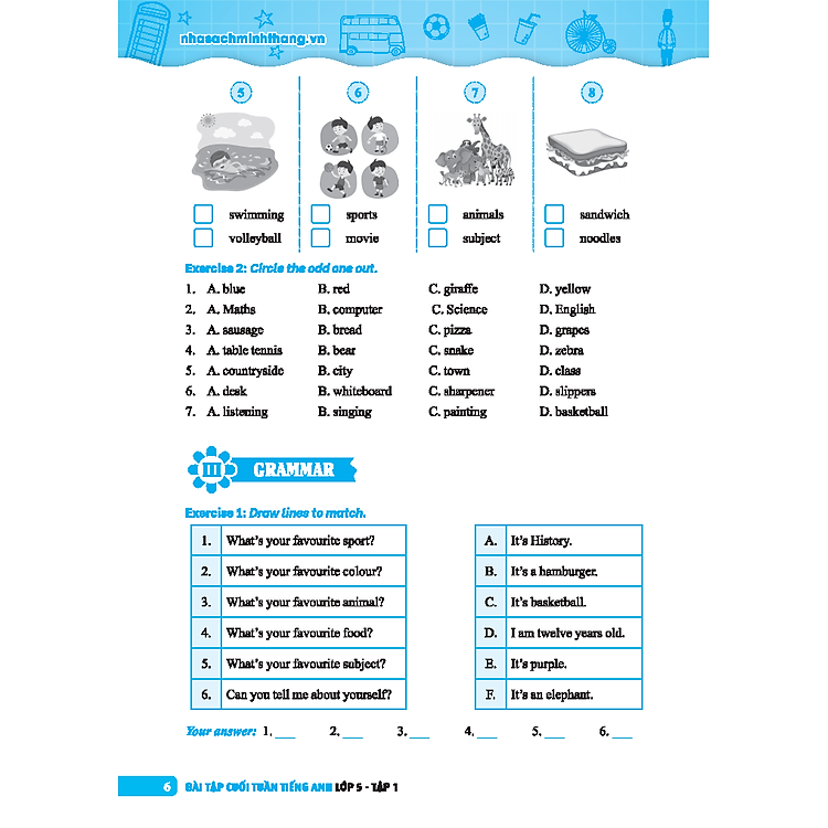Global Success - Bài Tập Cuối Tuần Tiếng Anh Lớp 5 - Tập 1 (Có Đáp Án) - Ảnh 6