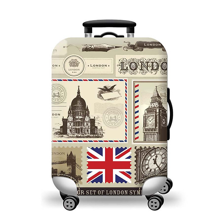 Áo vỏ bọc vali - Vải trùm vali co giản 3d in hình london Shalla