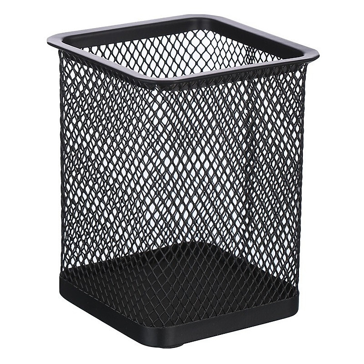 Khay cắm bút sắt vuông đen