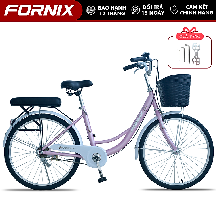 Xe Đạp Phổ Thông Nữ FORNIX IOL24 Khung Thép Vòng Bánh 24 Inche