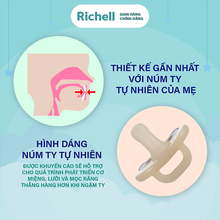 Ty ngậm silicone Richell Nhật Bản Bông hoa Đảm bảo Giá rẻ - Hình ảnh 5