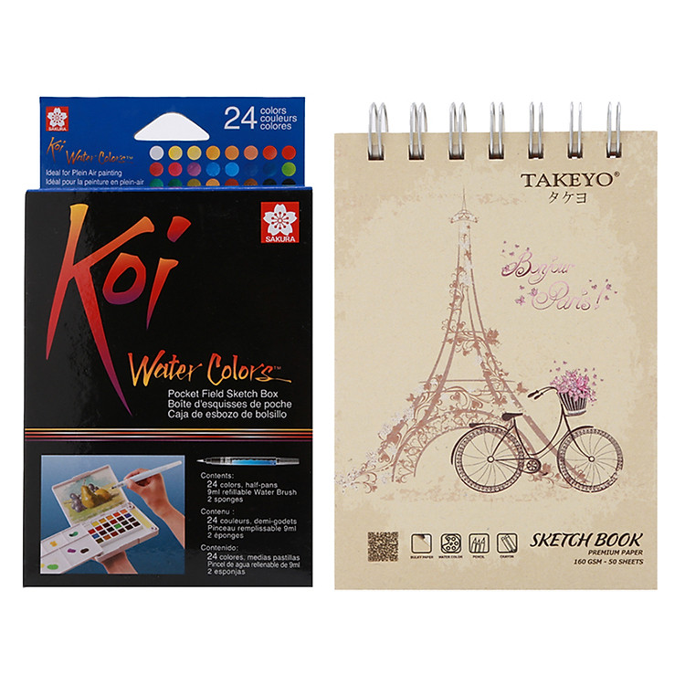 Màu Nước Nén Koi Water Colors Sakura (24 màu)