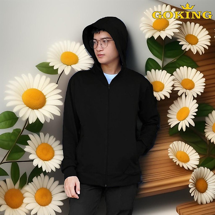 Áo khoác GOKING vải da cá, 6 túi to rộng, dây kéo an toàn, mũ to trùm đầu. Form unisex cho nam nữ, trẻ em. Chống nắng gió lạnh, chống tia UV