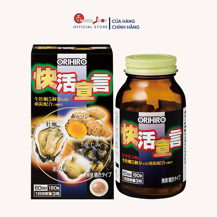 Viên uống tinh chất hàu tỏi nghệ Orihiro Nhật Bản giúp bổ gan, tăng cường hệ miễn dịch, hỗ trợ sinh lý, 180 viên/hộp - HÀNG CHÍNH HÃNG